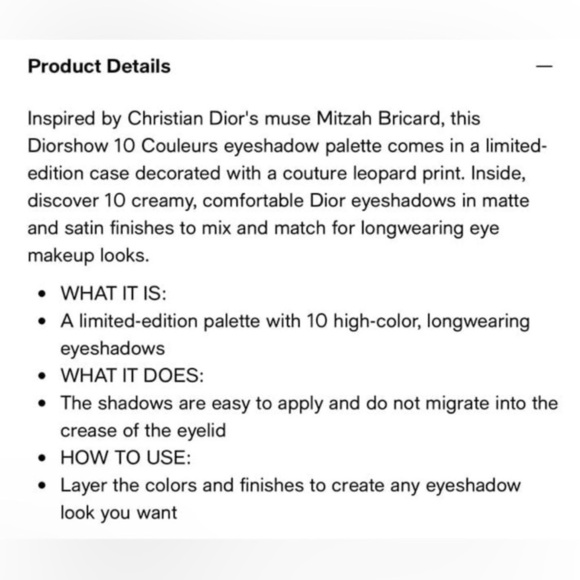 Dior Mitzah 10 Eyeshadow Palette Couture Leopard Case NWOB - Picture 5 of 6